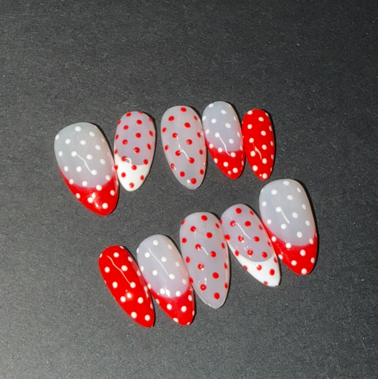 Red and White polka dot