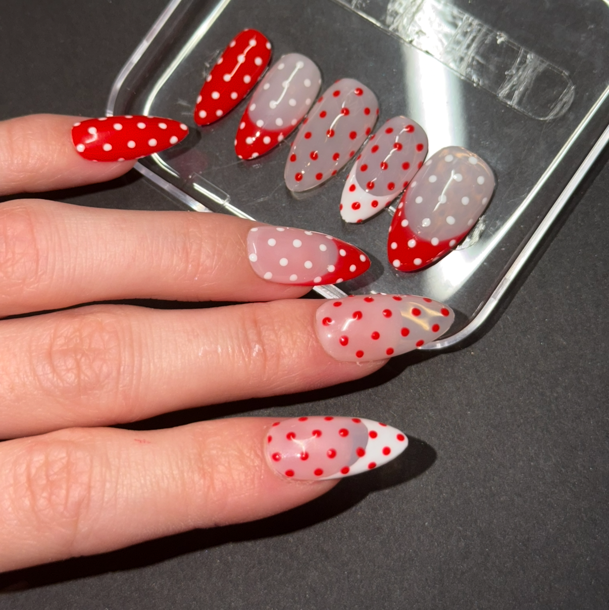 Red and White polka dot