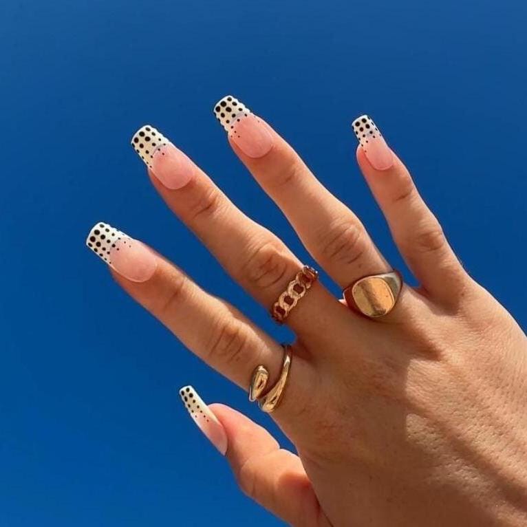 French Tip Polka Dot